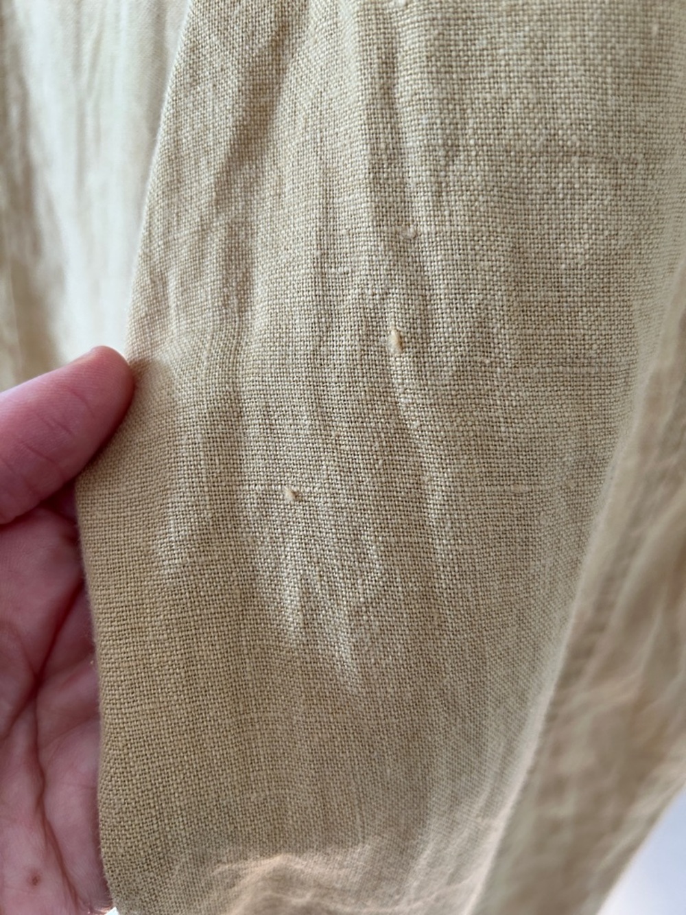 Flax Linen Wide-Leg Pants Women’s S Mustard Yellow Elastic Waist Beach Casual - Picture 14 of 16